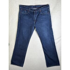Levis 569 Jeans Mens 38x34 Blue Snap Flap Pocket Loose Straight Denim Western